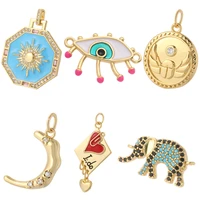 heart elephant evil blue eye charms diy pendant necklace earrings bracelet accessories make charms for jewelry making supplies