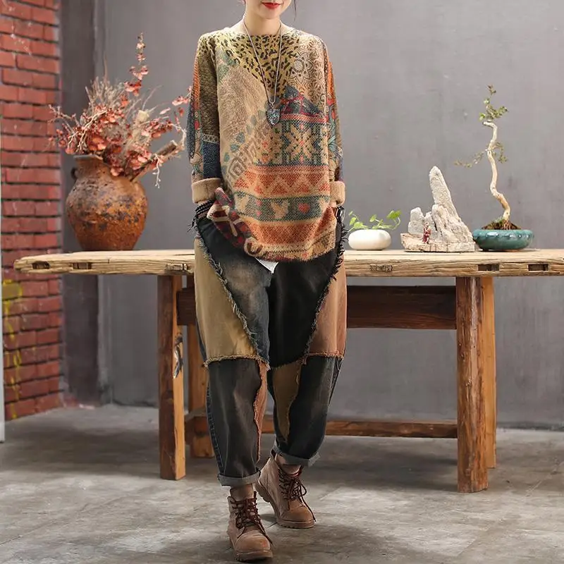 DEEPTOWN Baggy Patchwork Jeans Men Loose Casual Denim Pants Streetwear Hip Hop Black Trousers Male Vintage High Street Spring