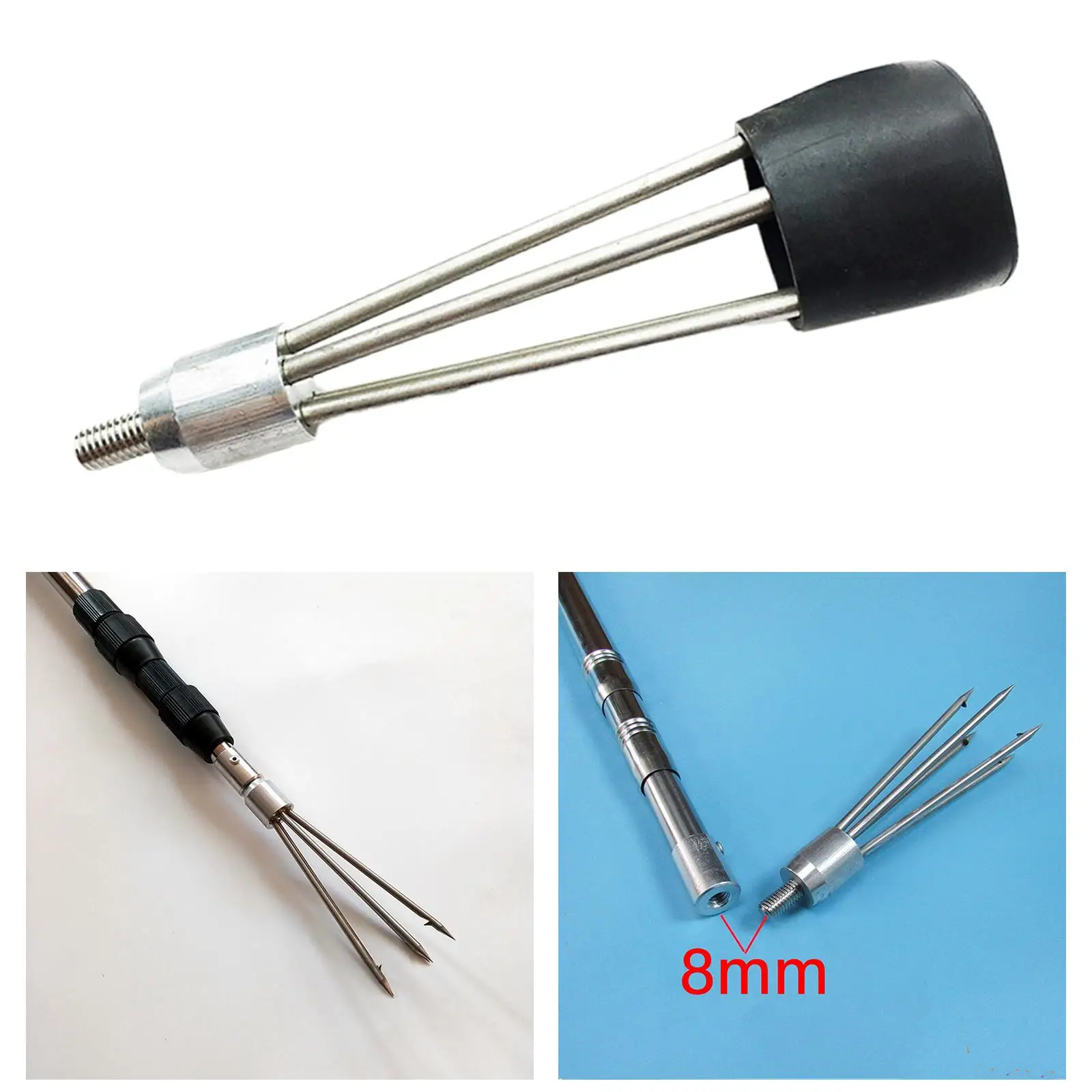 

Fish Gig Head with Barbs Stainless Steel Pole Spear 5 Prong Gaff Fork Fishing Rod Harpoon Rod Gig Gaff Head Fish Spear Equipment