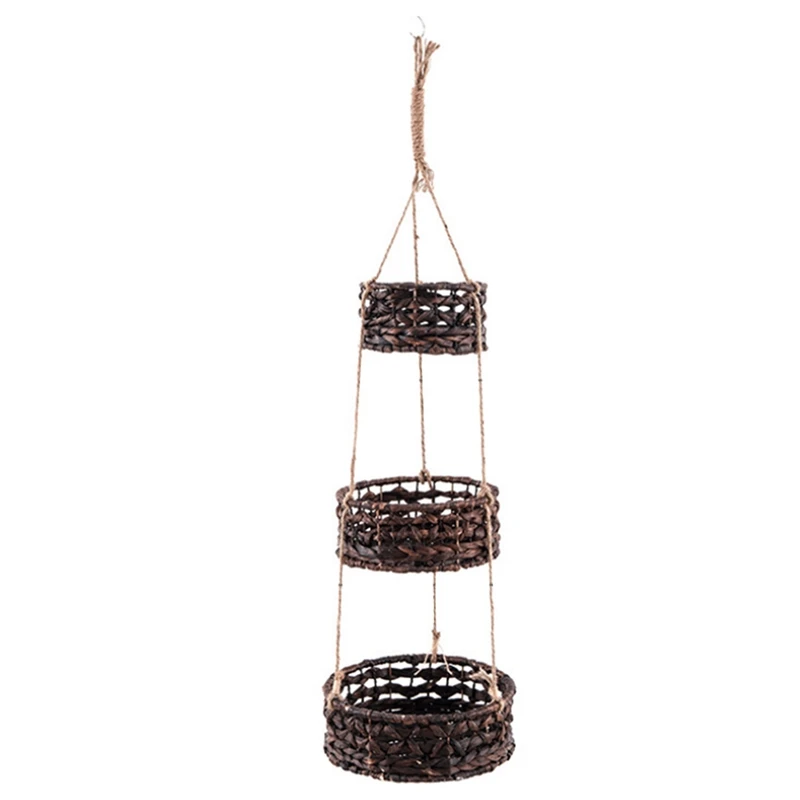 

Rattan Hanging Basket Flower Basket Woven Basket Hanging Pot Green Plant Basket Handmade Decoration Hanging Organizer