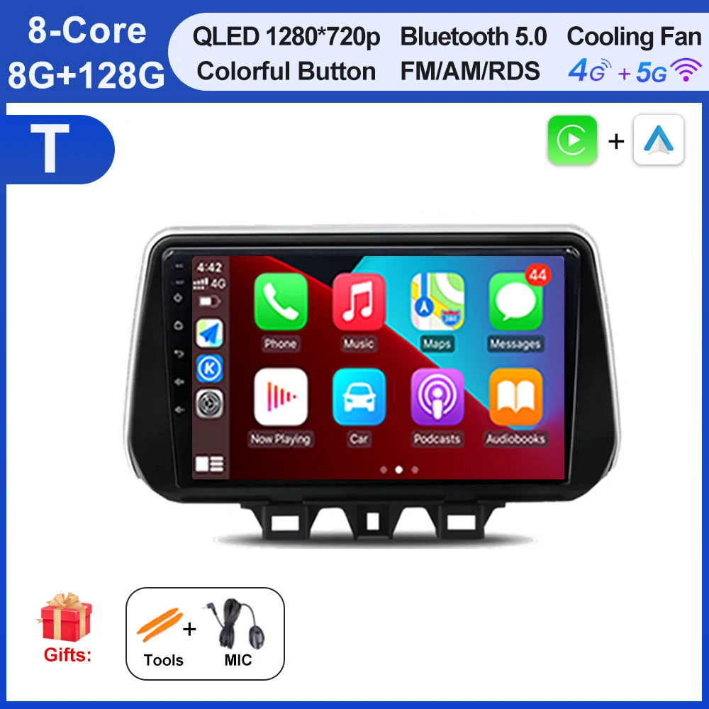 

Для Hyundai TUCSON 2019 2020 2021 Android 15 авто беспроводной Carplay автомобильный радиоприемник мультимедийный плеер GPS-навигация 4G + WIFI стерео
