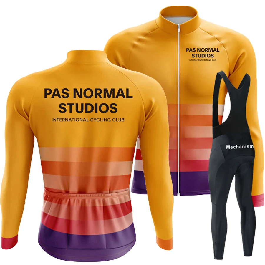 

Трикотажные изделия PNS для велоспорта, мужской комплект из Джерси с длинным рукавом, дышащий трикотажный комплект для езды на горном велосипеде, мужские брюки, одежда, одежда