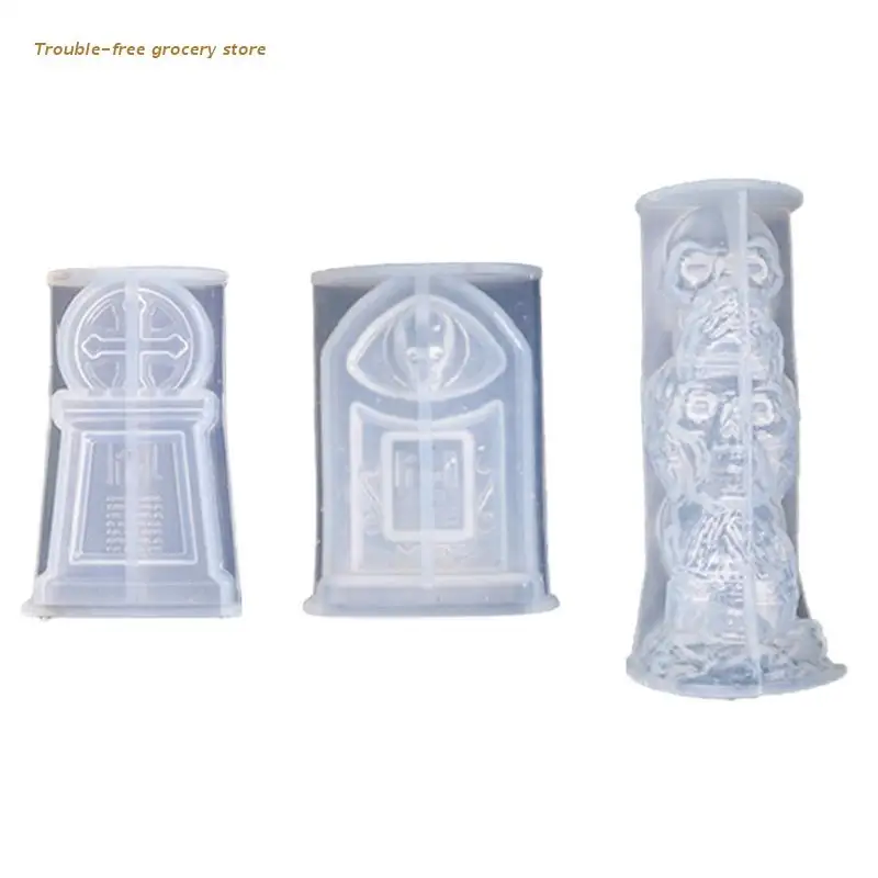 

Tombstone Coffin Mold with Skulls Epoxy Resin Casting Mold Halloween Supplies