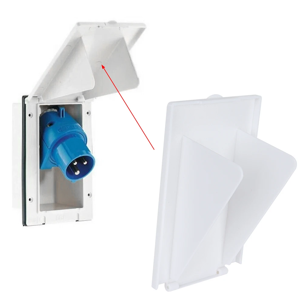 

230 В сетевой электрический впускной розетка, крышка, сменные штифты, белый для каравана, VW Camper, автодом, автомобильные аксессуары