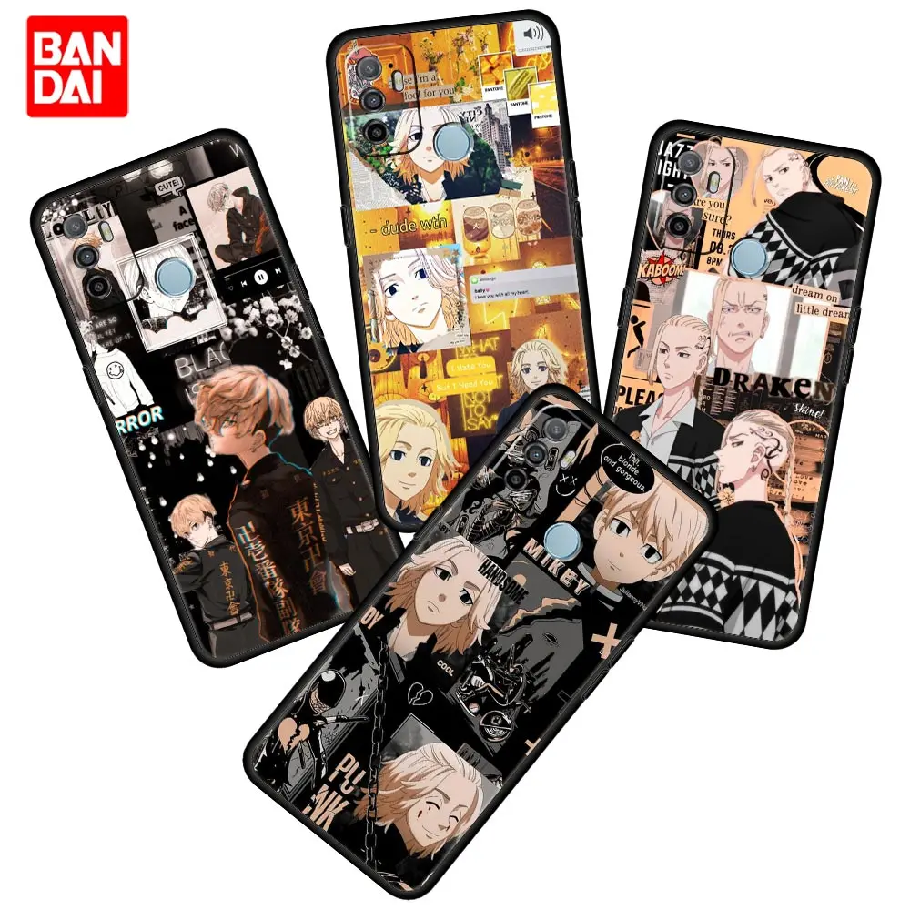 

Tokyo Revengers Manga Case for Oppo A53 A52 A3s A12 A9 A15 A31 A54 A74 A93 A94 F5 Find X2 Pro Lite Trend Black Silicone Coque