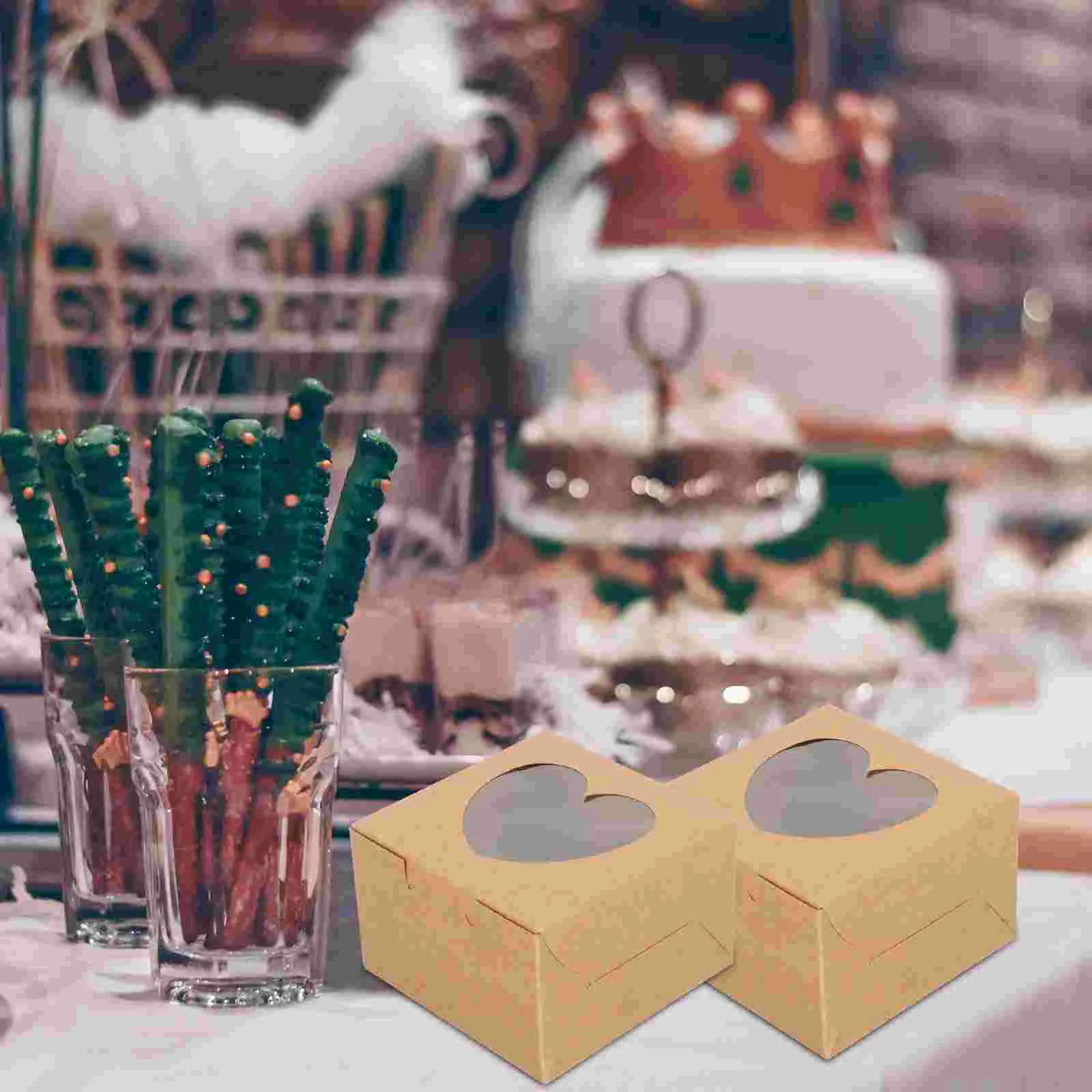 

14Pcs Small Portable Kraft Multi-purpose Cake Box Pastry Box Cookie Box Cupcake Box Pie Box Bakery Box