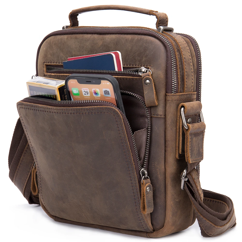 

Bag New Vintage Horse High Handbags Crazy Casual Men's Bag Messenger Bags 2023 Crossbody Leather Quality Men's Shoulder Bag