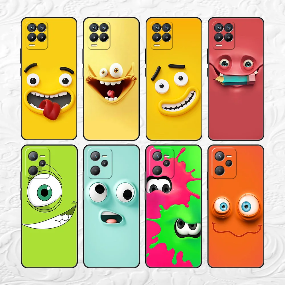 

Funny Cartoon Emoticon Soft TPU Case For Realme 8 C21 9 Pro 8i 9i GT Neo 3 2 C3 7 6 C21Y C15 C11 C35 Silicone Phone Cover