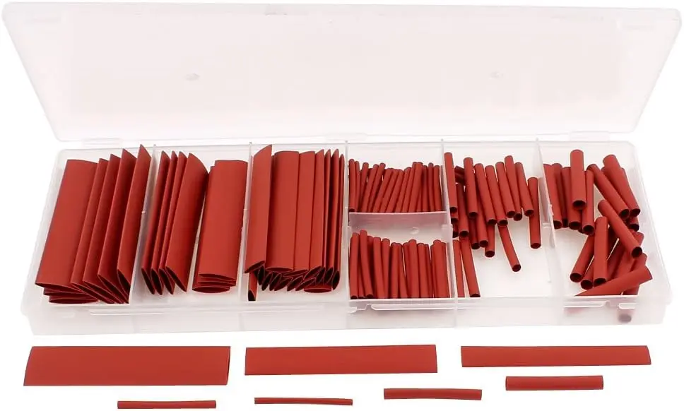

Keszoox 127pcs Red Insulated Heat Shrink Tubing Tube Sleeving Wrap Assorted Size