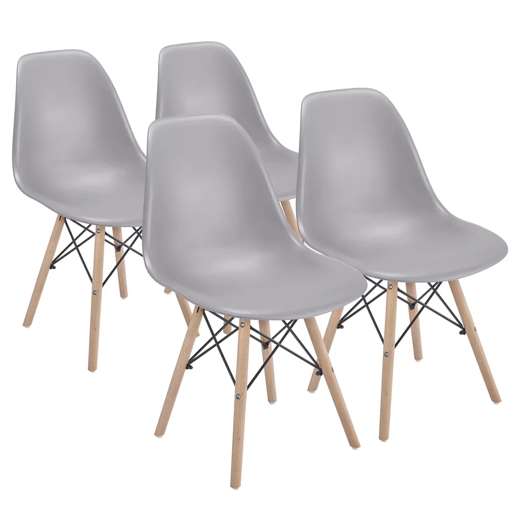 

Beech PP and Metal Dining Chairs Set of 4,18.50 X 21.50 X 32.00 Inches Dining Room Furniture