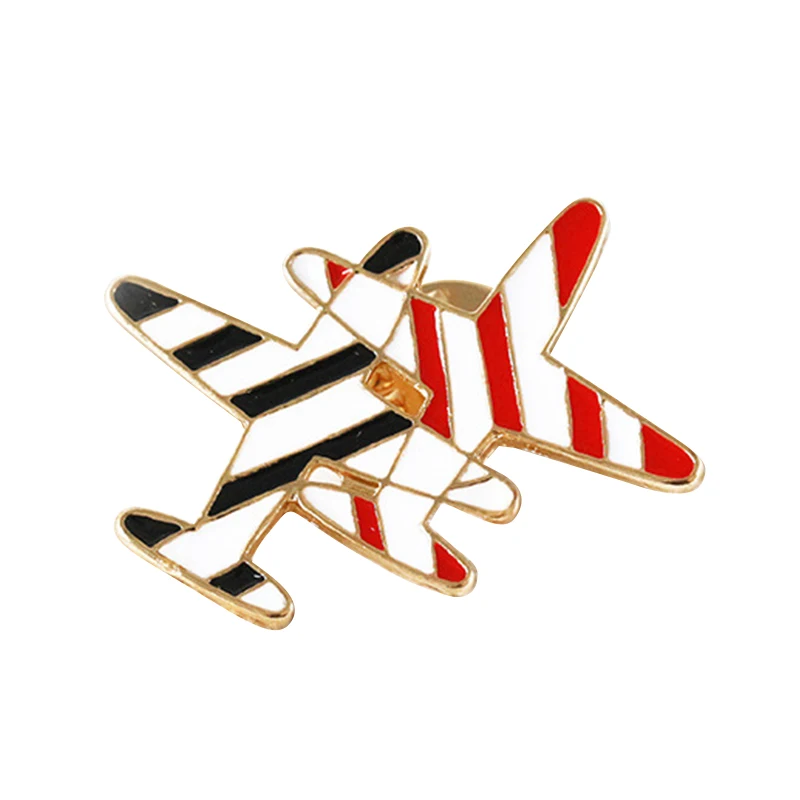 Брошь в полоску с изображением самолета, булавки-броши для сумок, свитеров, платьев, аксессуары