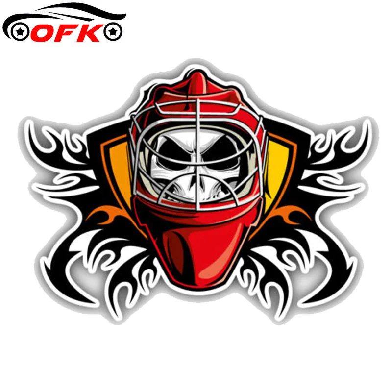 

ClassicalHockey Goalie Skull Label PVC Car Motorcycle Sticker 12.7CM*9.3CM