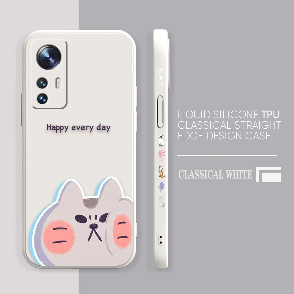 Phone Case For Xiaomi 13 12 12T 12S 11 11T 10S 9 8 Pro Ultra Lite Colour Case Cover Funda Cqoue Shell Capa Happy Cute Couple Cat