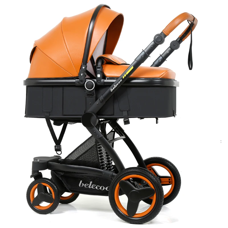 High Landscape Baby Stroller 3 in 1 Luxury Hot Mom Stroller Travel Pram Reversible Baby Trolley Pink Stroller with Car Seat enlarge