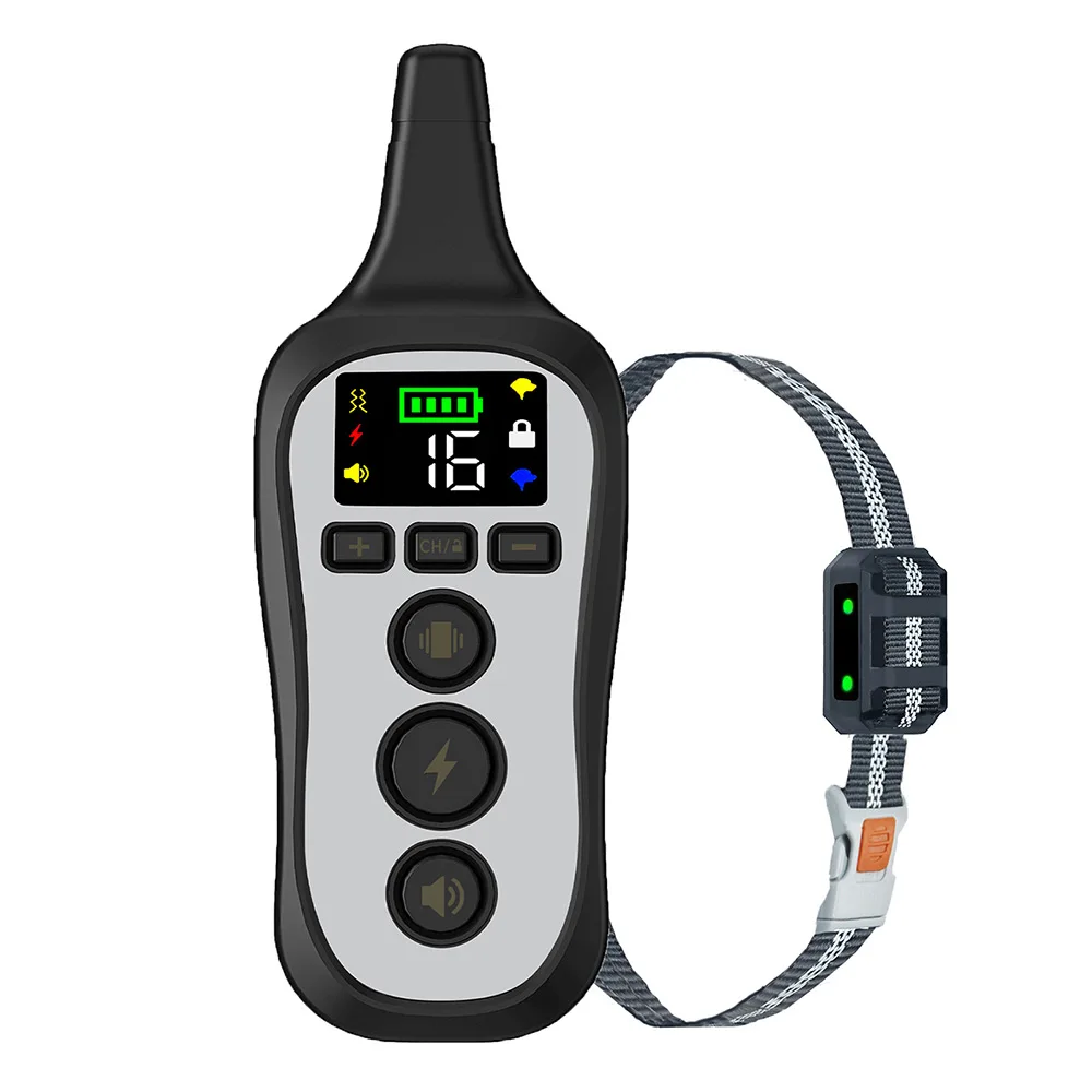 

Электрический ошейник для дрессировки собак, дистанционное управление, перезаряжаемая лампа для защиты от лая