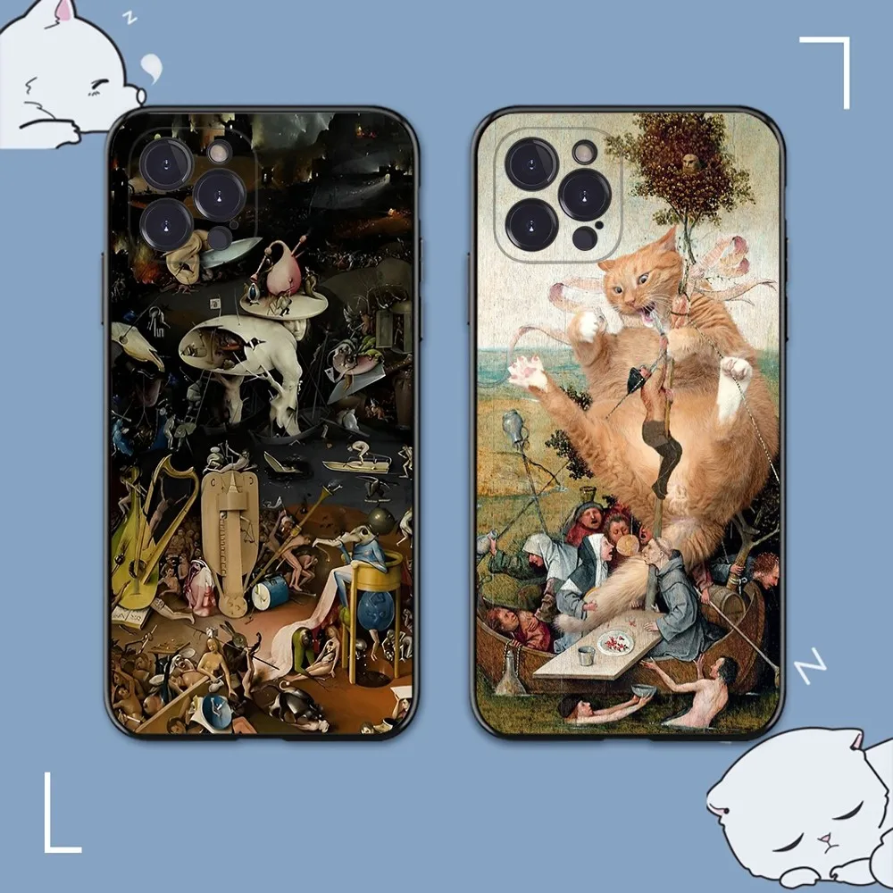 

H-Hieronymus B-BoschS Art Painting Bumper Phone Case For iPhone 14 13 12 Mini 11 Pro XS Max X XR SE 6 7 8 Plus Soft Silicone