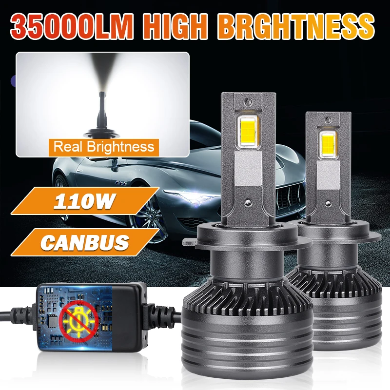 

H7 LED Canbus H4 H11 H1 110W Headlight Bulbs H8 H9 HB3 HB4 9012 HIR2 HB3 HB4 35000LM Car LED Headlights Conversion Kit 6000K