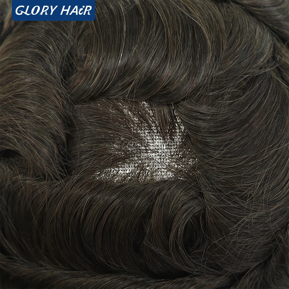 Gloryhair Hollywood Toupee 130% Плотность Отбеленная передняя естественная линия волос