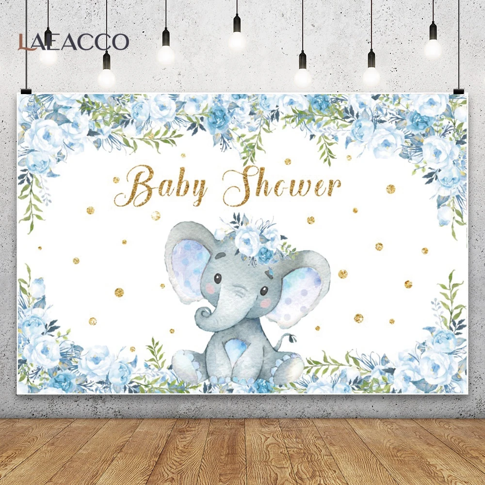 Фон для фотосъемки с изображением слона вечеринки в честь рождения мальчика и