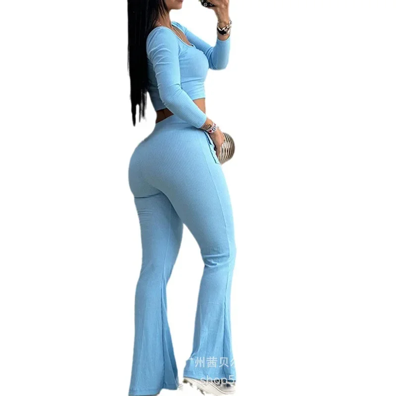 Женские комплекты брюк 2023 однотонные повседневные рубашки с длинными рукавами и