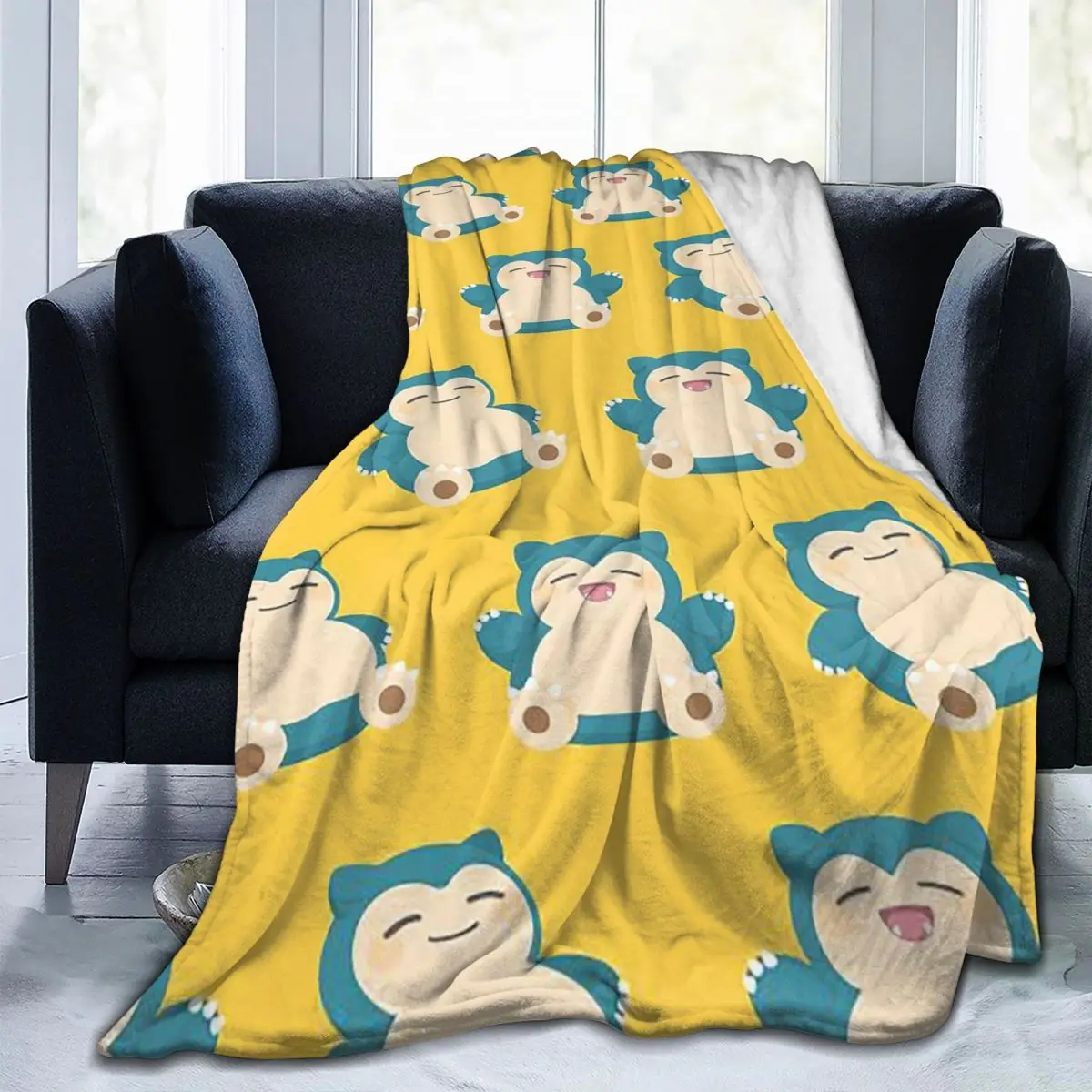 

Snorlax Anmie Blanket Velvet Autumn/Winter Manga Cute Breathable Warm Throw Blanket for Bed Travel Rug Piece