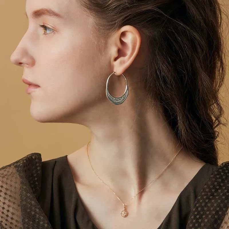 Женское Ожерелье-Тотем из серебра 925 пробы с позолотой