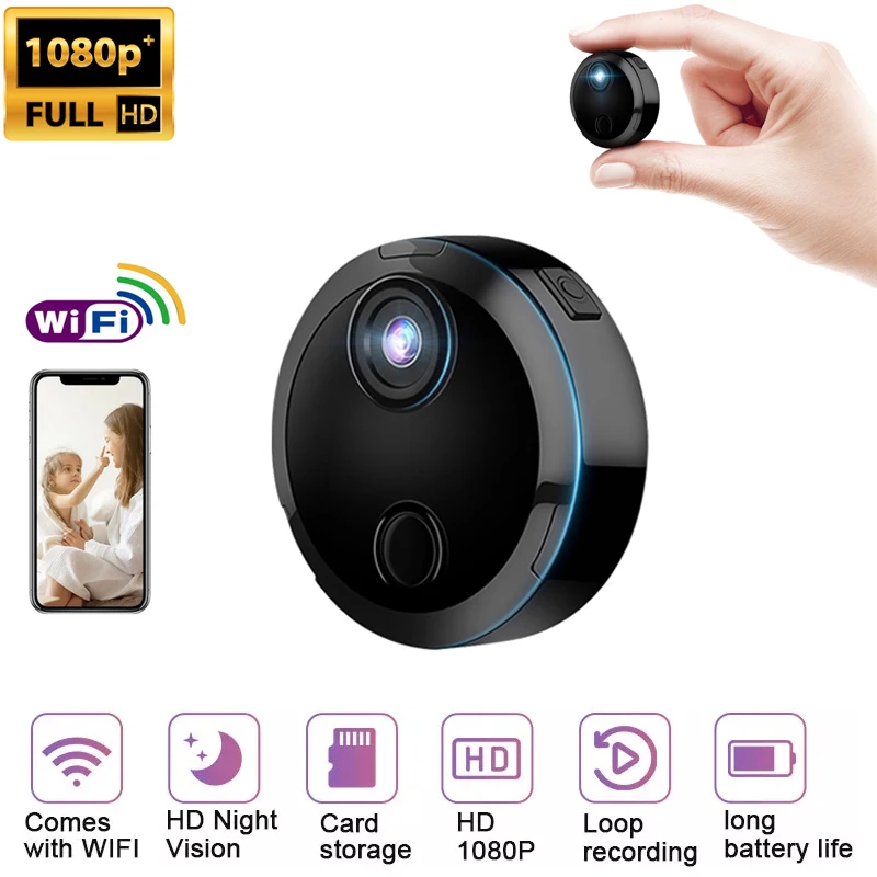 

Surveillance Cameras 1080P Mini Camera Night Vision Smart Home WiFi Wireless Portable Action Security Camcorder Video Recorder