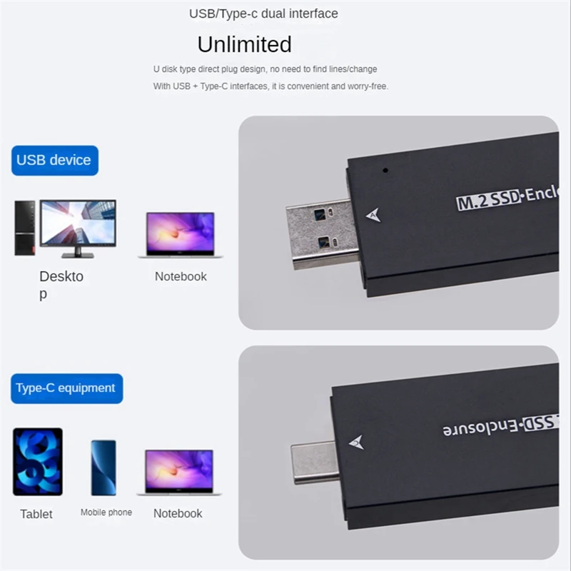 M.2 SSD-корпус USB 3.1 Type C корпус для жесткого диска внешний жесткий диск Внешний 2230 2242