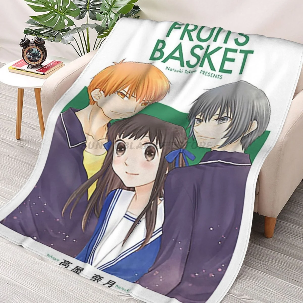

Furuba, Fruits Basket Poster Throws Blankets Collage Flannel Ultra-Soft Warm picnic blanket bedspread on the bed