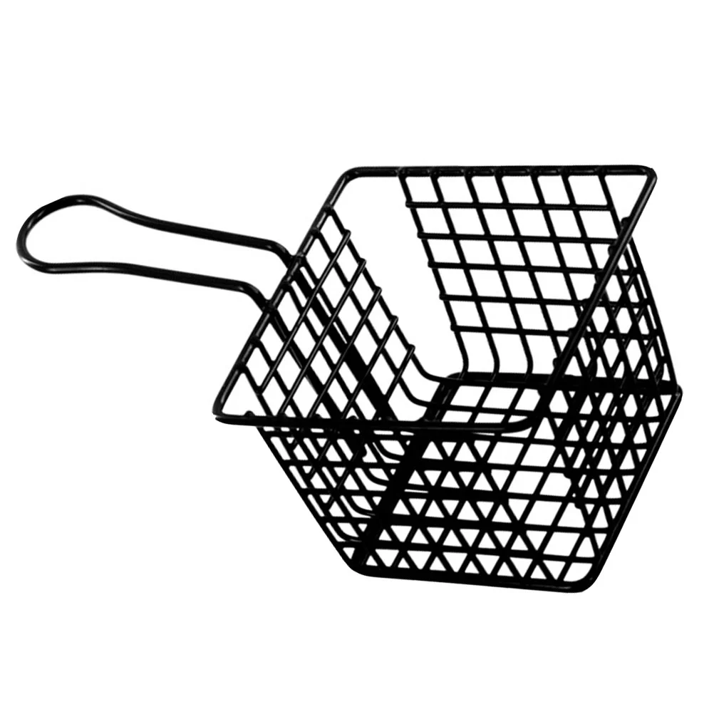 

Basket Fry French Fries Holder Baskets Fryerserving Chips Frying Mini Deep Wire Steel Square Mesh Strainer Net Stainless Fried