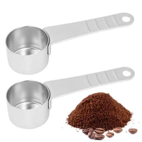 2pcs stainless steel coffee scoop ergonomic handle easy cleanable dishwasher safe compact spoon cafeteira