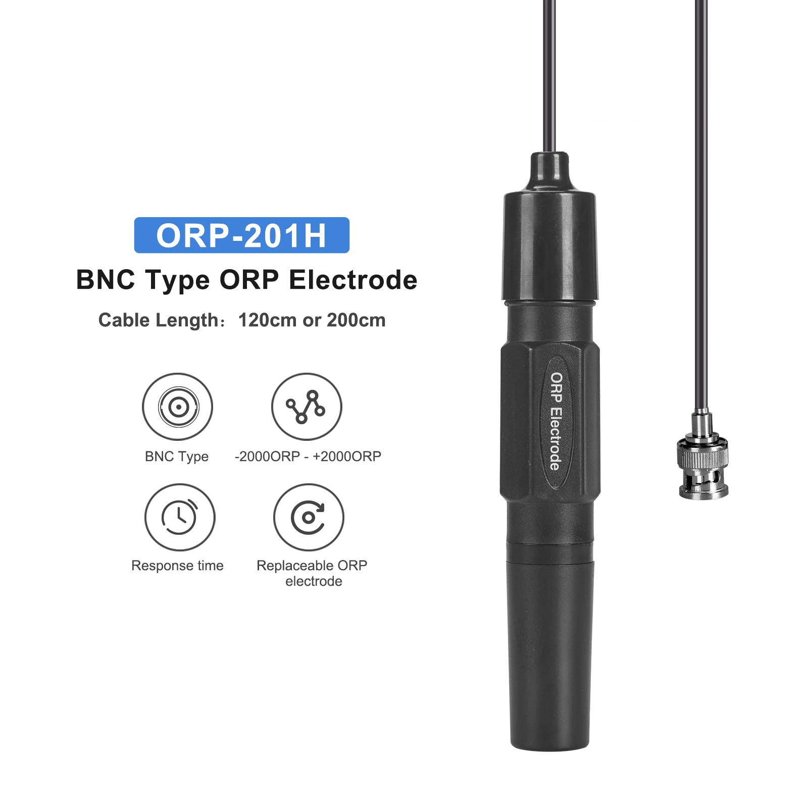 

ORP Replacement Probe Electrode Sensor for Aquarium Hydroponic Laboratory Oxidation-Reduction Potential Test BNC Q9 Connector