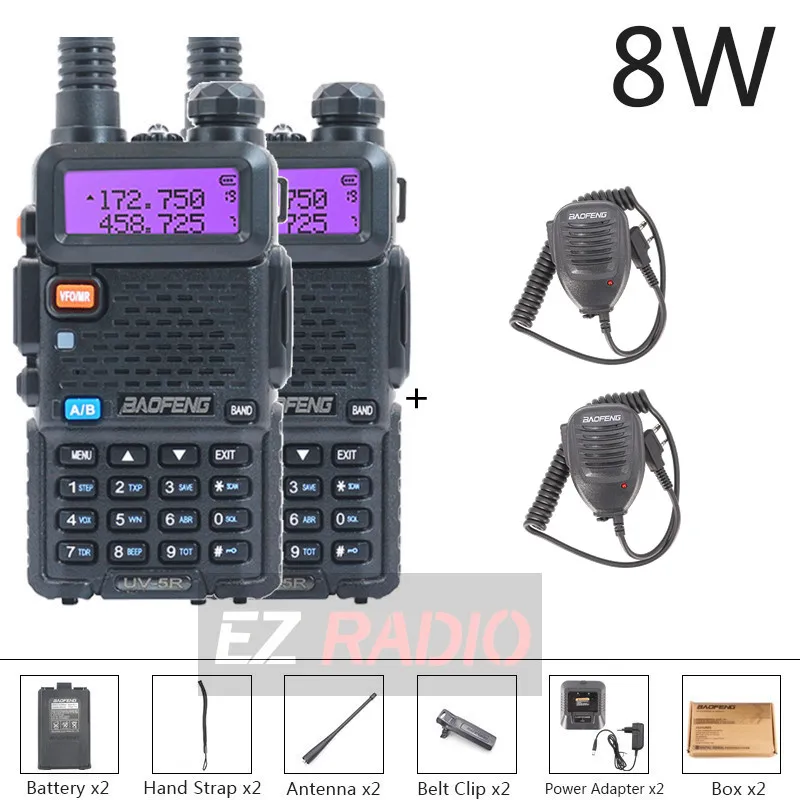 

Рация Baofeng UV 5R CB, 2 шт., VHF/UHF, для охоты, 10 км