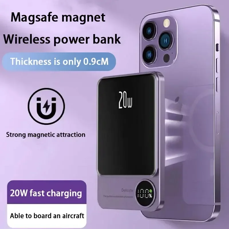

Внешний аккумулятор Macsafe, магнитный, 50000 мАч, 15 Вт, для Magsafe iPhone 15 14 13