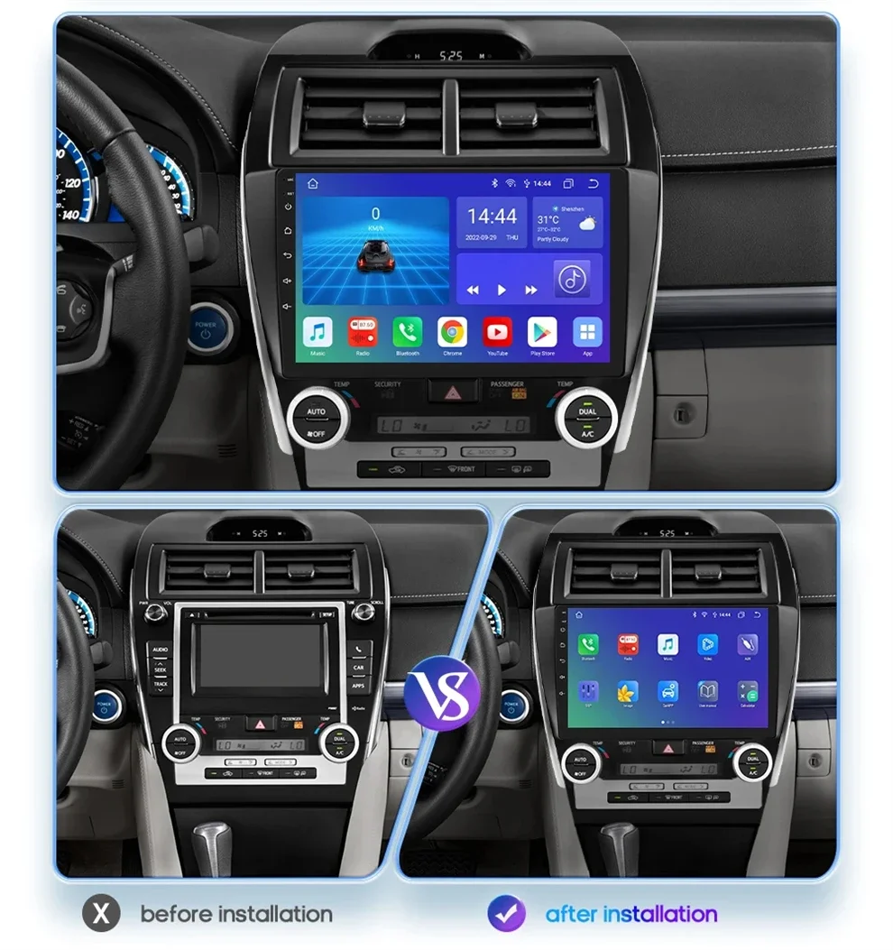 Android 14 0 для Toyota Camry 7 XV 50 55 2012 - 2014 Carplay Автомагнитола мультимедийный плеер