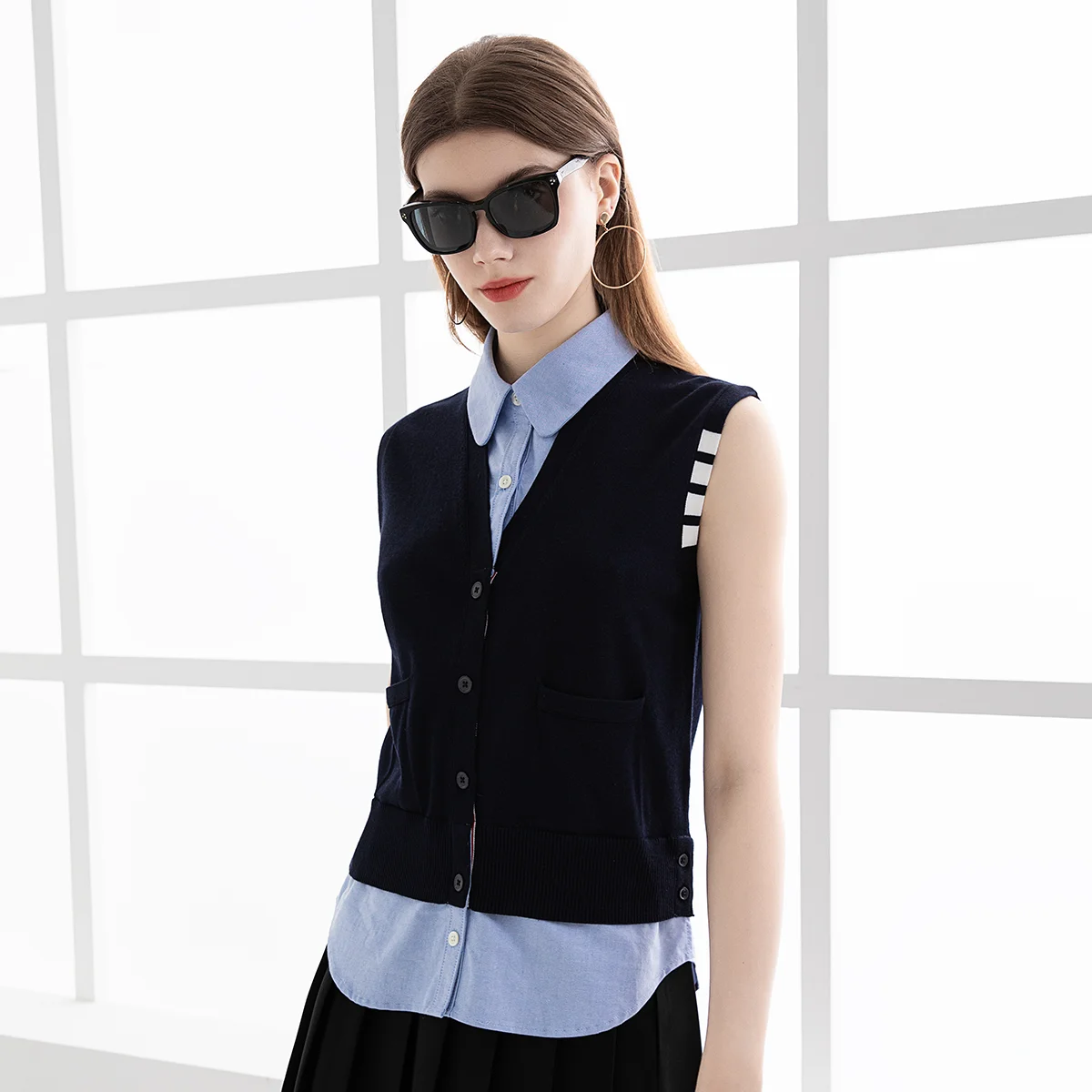 TC-425 30% шелк 70% мериносовая шерсть вязаный свитер модный брендовый женский