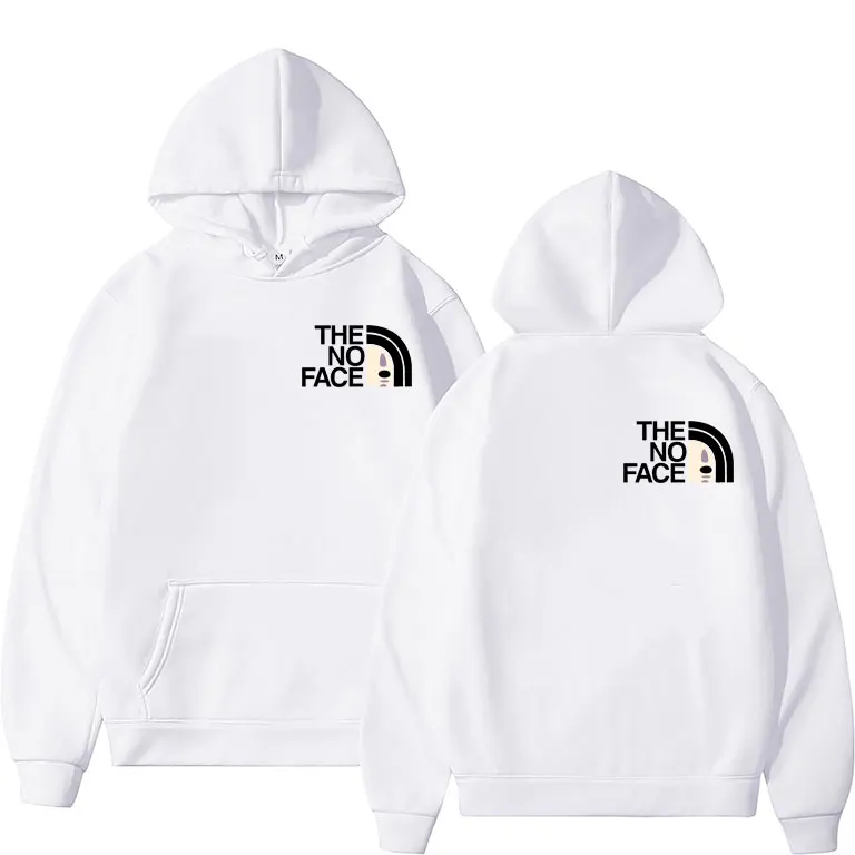 THE NO FACE Letter Logo Hoodie No Face Man Double Sided Print Hoodies Mens Streetwear Men Women Fashion Brand Design Sweatshirt