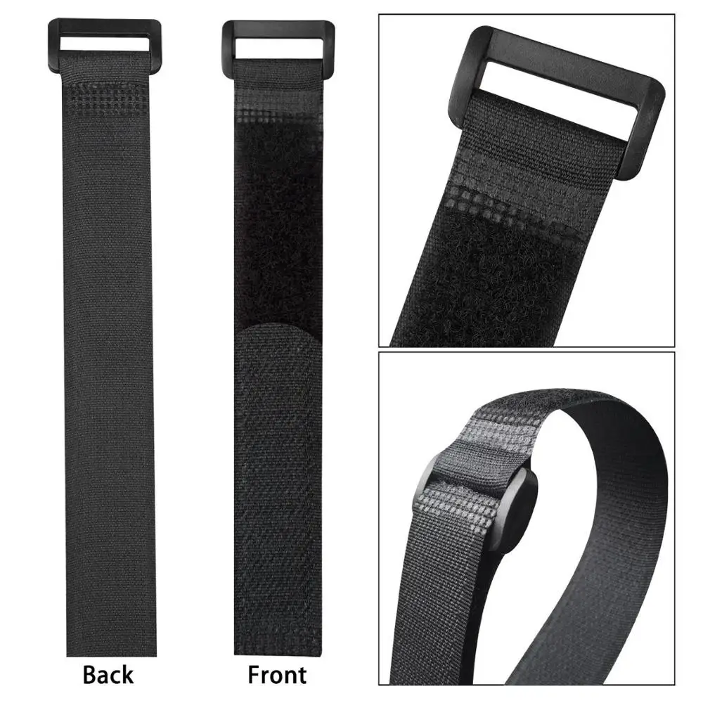 10pcs Hook  Loop Strap  and Nylon Cable Ties 20/30/45/50/60cm Length 2cm Width Self-adhesive Reusable Cord Tidy PC TV Organizer
