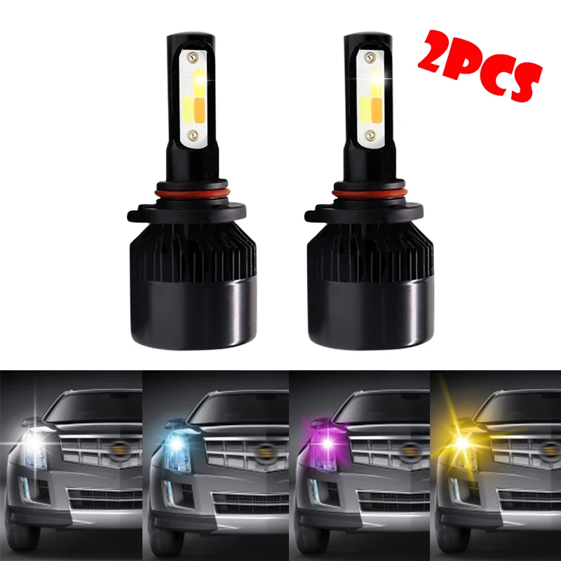 

2 шт., Автомобильные светодиодные лампы H4 H1 H7 H8 H11LED HB3 HB4, 80 Вт, 4 цвета, 12-24 В