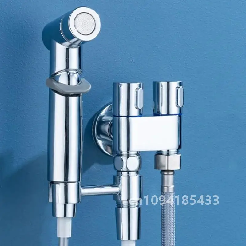 KKTNSG Hygienic Shower for Bathroom Toilet Bidet Head Double Outlet Angle Valve of Accessories Seat