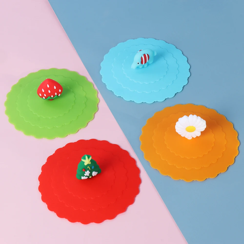 

Симпатичная многоразовая Герметичная крышка с защитой от протечек и присосками, силиконовая крышка для пылезащитной крышки