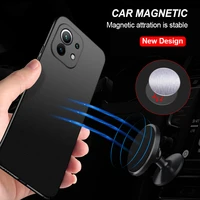 magnetic car holder hard ultra thin case funda for xiaomi mi 11 lite 11 lite 5g ne mi 11t pro camera protective back cover case