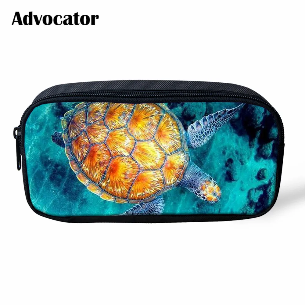 

ADVOCATOR Sea Turtle 3D Pattern Pencil Bag Cosmetic Bag for Students Pen Pouch Cases Zipper Children Travel Organizer Mochila