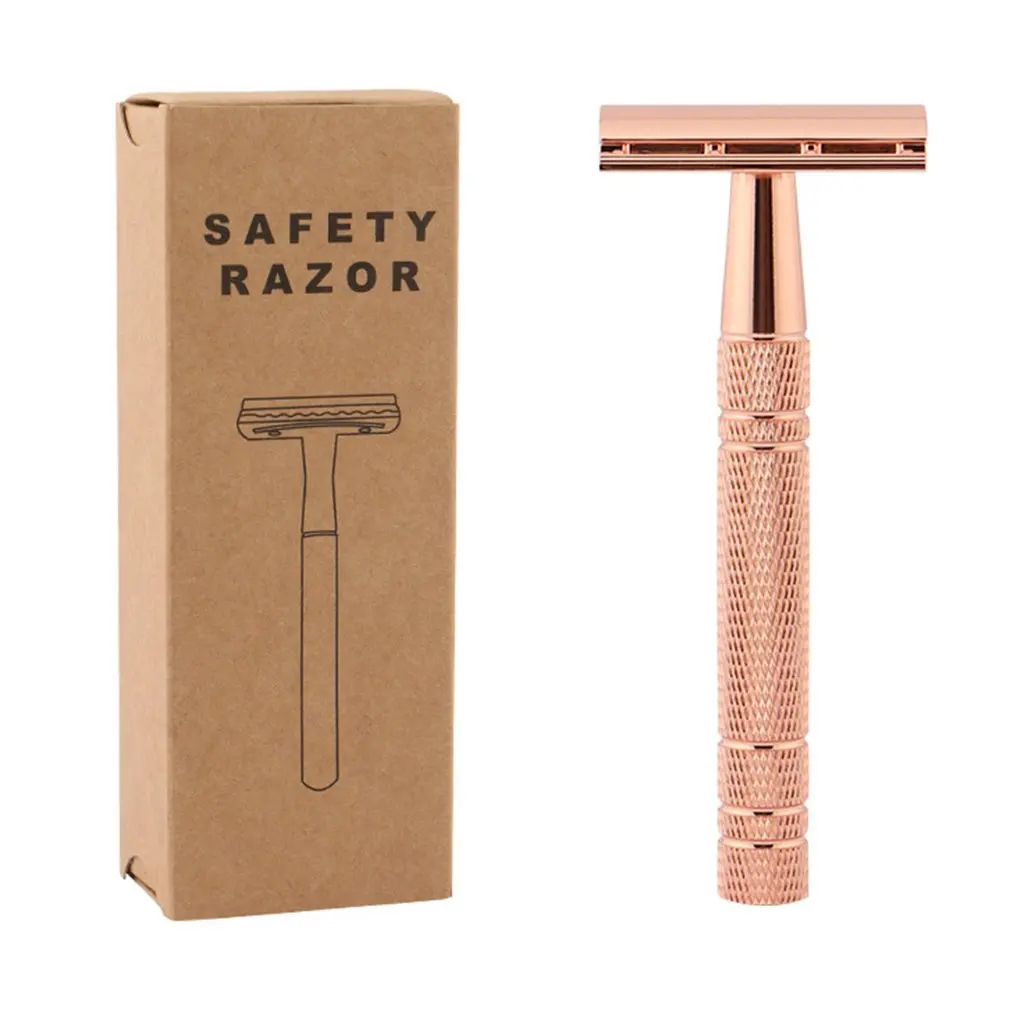 

Rose Gold Razor Classic Double Edge Safety Razor For Mens Shaving& Womens Manual Metal Shaving Razor Hair Removal
