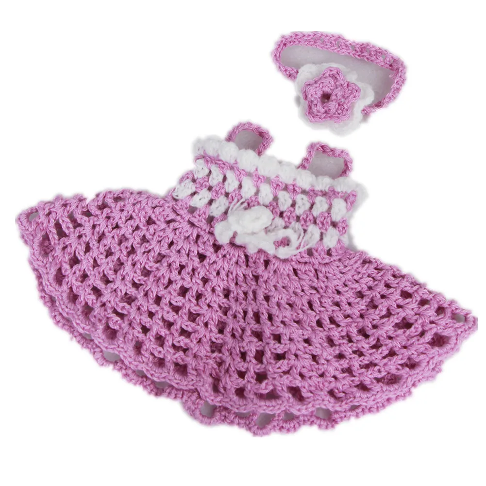 

10-11 Inch Simulation Baby Wool Knitting Two-piece Set Rebirth Doll Costume