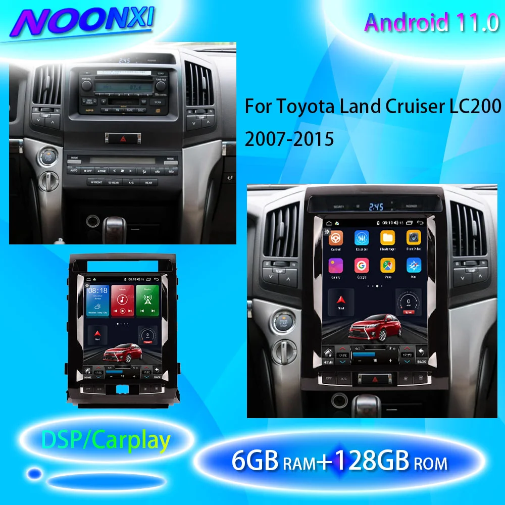 

For Toyota Land Cruiser 200 LC200 2007-2015Car Radio Stereo Multimedia Player GPS Navigation 2Din Head Unit 6G+128G Android 11