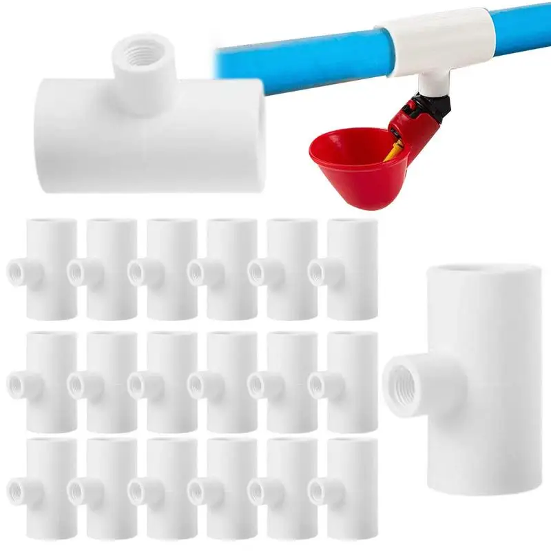 

Chicken Poultry Farms Nipple Threaded Accessories Waterer Cup For Cups Automatic Fittings Tee Backyard Poultry Drinking