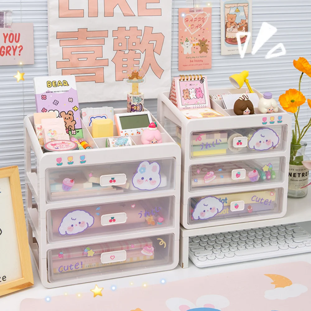 Ящик для хранения косметики настольная коробка органайзеры макияжа пластиковая