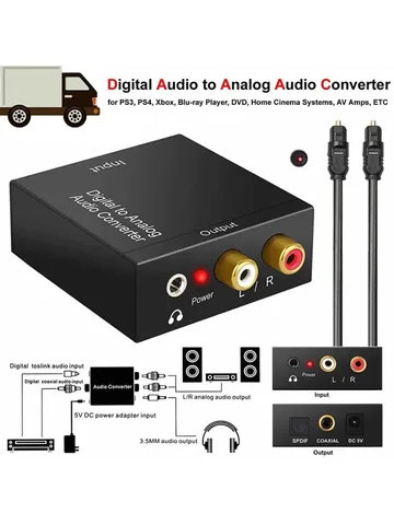 Цифровой аудио конвертер Coaxial/Toslink на AUX RCA