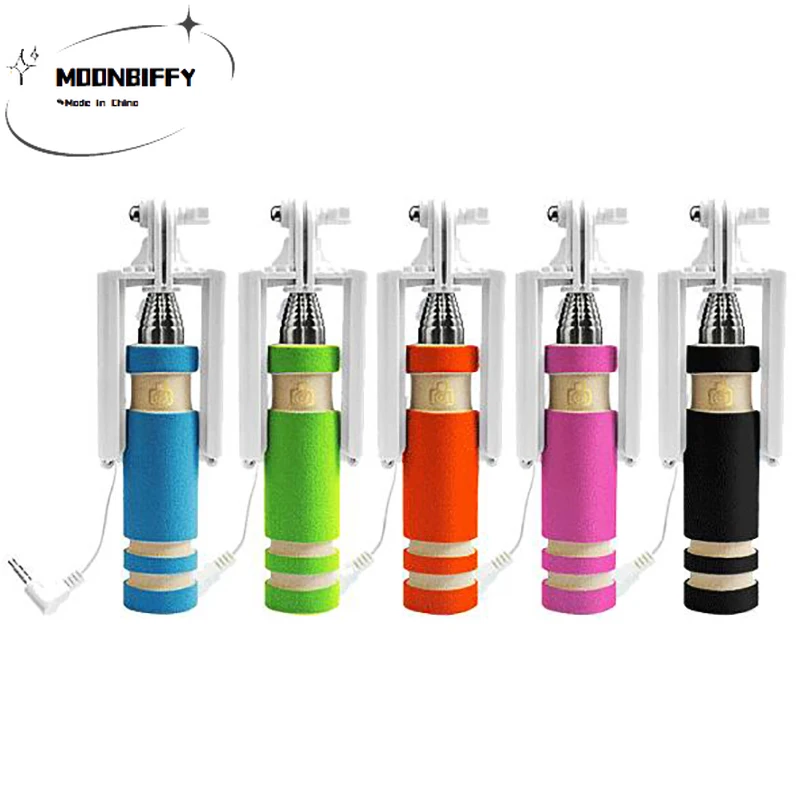 

Hot Sale Mini Selfie Stick with Button Wired Cotton Material Handle Monopod Universal for Mobile Phone